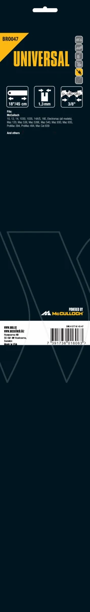 Mcculloch Zaagblad 45cm 1.3 3/8 60s A318 4 Mcculloch Zaagblad 45cm 1.3 3/8 60s A318 - Afbeelding 2